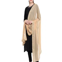 Karthav Fashion Floral Embroidered Mirror Work Chiffon Dupatta-43