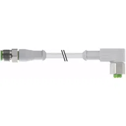 RS PRO Actuator Cable Right Angle Female 3 way M12 to Straight Male 3 way M12 Sensor 5 m, 1547759-13