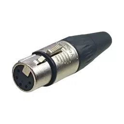 SETMI INDIA XLR Connector Plug Female 5-Pin Nickel-Plated Housing, Silver & Black-97