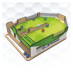 Webby DIY Wooden Table Top Golf Pool Game With Marble - Multicolor-19