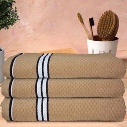 Athom Living Popcorn Textured Solid Bath Towels L 137 x B 67 cm Pack Of 3 - Beige-image-86