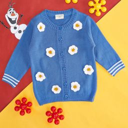 Pantaloons Baby Full Sleeves Floral  Detailed Front Open Sweaters - Blue-picture-32