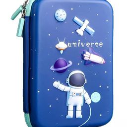SCHOOLISH Big Size EVA 3D Cover Large Capacity Space Astronaut Pencil Case Compass with Compartments, Compass School Pouch Organizer for Students Kids Premium Stylish Pen Holder Pouch - PACK OF 1 - COLOR MAY VARY-13