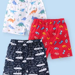 Babyhug Cotton Poplin Woven Boxer Car Print Pack of 3 - Multicolor-image-61