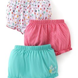 Babyhug 100% Cotton Bloomer Heart Print Pack of 3 - Multicolour-image-10