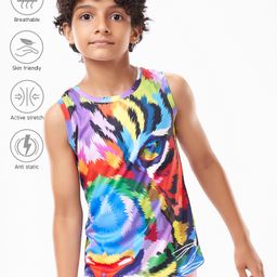Pine Active Sleeveless High Stretch T-Shirt Abstract Print - Multicolour-image-84