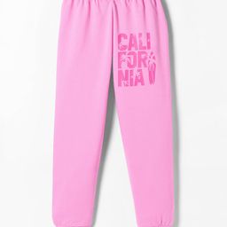 Tango Looper Knit Full Length LoungePants With Text Print - Pink-image-47