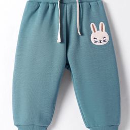 Ollypop Knit Full Length Fleece & Woollen Bottom With Animal Patch - Light Blue-picture-21