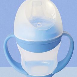 The Cheeky Kidzz Unbreakable Baby Spout Sippy Feeding Milk Juices Liquids Silicone Bottle Feeder BPA Free- 200 ml (BLUE)-21
