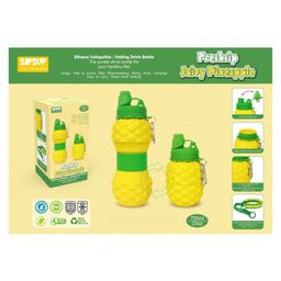 Azhari Bottle Freshship Juicy Pineapple Design Silicone Collapsible Folding Drink Bottle Washable Water Bottle 700 ml -Color May Vary-image-7