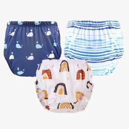 Chinmay Kids Baby Panty Boys and Girls Reusable Washable Printed Panty Pack of 3- Multicolor-image-94