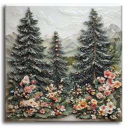 Olive Tree Wooden Wall Art Attractive Set of 1 Canvas Painting for Home, Bedroom & Living Room|Engineered Wood Frame|Modern Stylish Hanging Wall Art Painting for Wall Decoration - Ivory-image-69