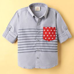 Rikidoos Full Sleeves Striped Shirt - Blue-picture-5