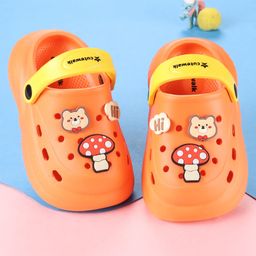Cute Walk by Babyhug Back Strap Closure Clogs With Animal Applique - Orange-image-9