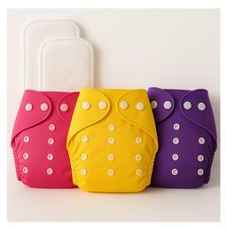 Sparkle Joy Free Size Reusable Cloth Diaper With Insert Pad 3 Pcs Diaper With 2 Pcs Insert- Pink,Yellow,Purple-18