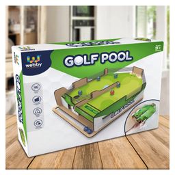 Webby DIY Wooden Table Top Golf Pool Game With Marble - Multicolor image 2