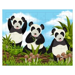 Fiddlys 54 Pcs Wood Jigsaw Puzzles for Kids & Children (Pack of 3 Bears Elephant Panda -54 Pcs) image 2