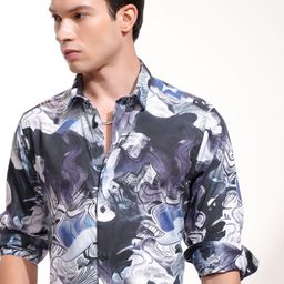 HIGHLANDER Men Slim Fit Opaque Printed Casual Shirt-picture-12