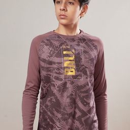 Technosport Boys Printed Raw Edge Slim Fit T-shirt-58