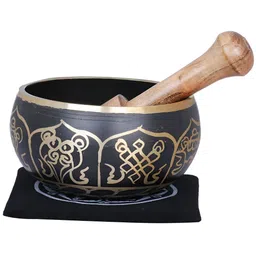 Exotic India Navy Blue & Beige Printed Brass Curio Showpiece-image-30