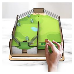 Webby DIY Wooden Table Top Golf Pool Game With Marble - Multicolor image 4
