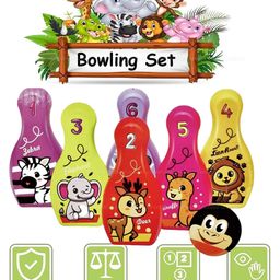 FunBlast Bowling Set Toy with 6 Pins and 1 Balls  Multicolor image 4