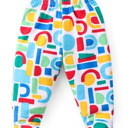Babyhug Interlock Knit Bootie Leggings with Striped & Abstract Print Pack of 3 - Multicolour image 4