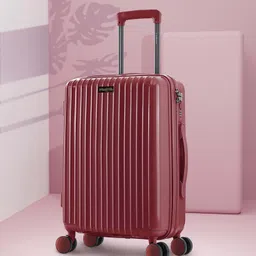 Nasher Miles Maroon Textured Trolley Bag-51