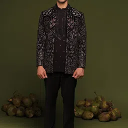 KALPRAAG Embroidered Single Breasted Blazer-image-17