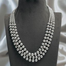 KASHVI PEARLS AND JEWELLERS Brass Silver-Plated Jewellery Set-image-119