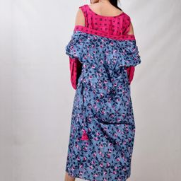 CLYMAA Pink Pure Cotton Maxi Printed Nightdress-image-80