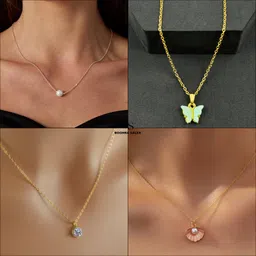 Boghra Sales Set Of 4 Gold-Plated Brass Pearls Chain-image-14