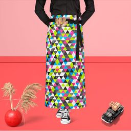 ArtzFolio Green & Pink Cotton Printed Waist to Feet Apron-14