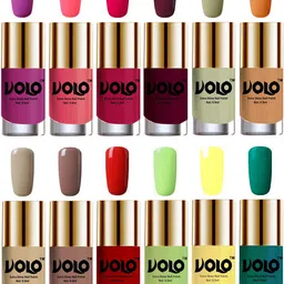 VOLO Set Of 12 Luxury Super Shine Nail Polish- 9.9ml Each- Combo- No- 33-21