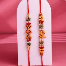 ADIVA Set Of 2 Rakhi With Roli Chawal & Greetings Card-image-13