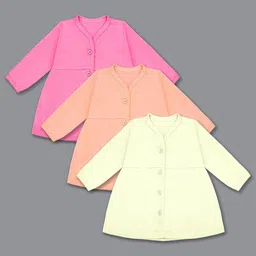 Born Babies Girls Pack Of 3 Cotton Shirt Dress-43