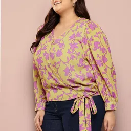 Sztori Plus Size Floral Print Wrap Top-picture-8