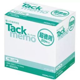 Kokuyo 75x50 mm Yellow Tack Memo Super Value Notebook Type, Me-3002N-24