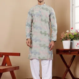Rawayi Men Flared Sleeves Thread Work Kurta-picture-11