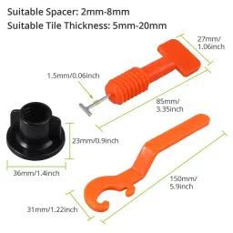 FLAMINGO ENTERPRISE 50 Pcs Reusable Tile Leveling System with Tool Lever 4 cm Non-Magnetic Multicolor, FM-448 image 2