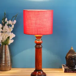 Tucasa NTU-151 B-22 Table Lamp with Wood Base (Red) image 5