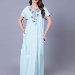 AVYAY Embroidered Maxi Nightdress-image-84