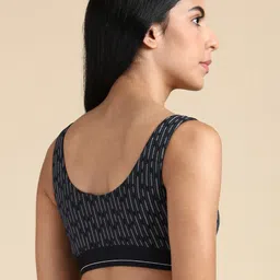 &CIRCUS Printed High Coverage Non-Padded Non Wired Moisture Wicking MicroModal Lounge Bra image 2