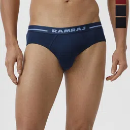 Ramraj Men Pack of 4 Assorted Brand logo Printed Cotton Outer Elastic Briefs-11