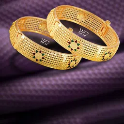 Vighnaharta Set Of 2 Gold-Plated Bangles-image-14
