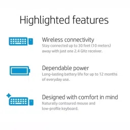 HP 200 Multimedia Wireless Keyboard & Mouse Combo Black image 4