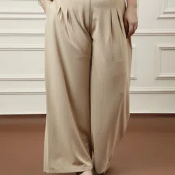 Athena Ample Women Classic Loose Fit Easy Wash Trousers-image-91