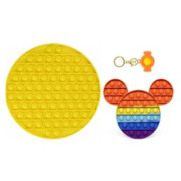 FunBlast Jumbo Round with Cartoon Face & Keychain Bubble Stress Relieving Silicone Pop it Pack of 3 - Multicolor-22