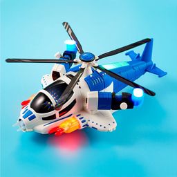 YAMAMA Battery Operated Combat Fighter Helicopter Toy With 360 Degree Rotating Universal Wheel Lights And Music For Kids  Color May Vary-16