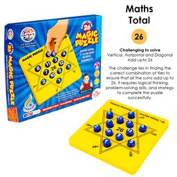 Ratnas Magic Puzzle Math Board Game - Yellow and Blue-17